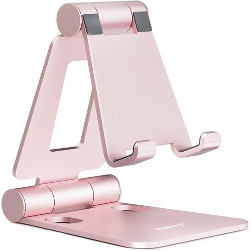 Support Téléphone Réglable, Support Téléphone Bureau Pliable Portable Tablette Dock Compatible Avec Iphone 15/14/13/12/11 Pro Max Mini Xr X 8 Samsung Huawei D'autres Smartphones - Or Rose