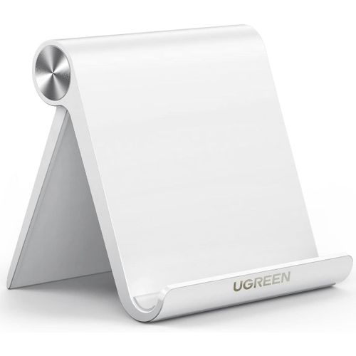 Kalanka-Support Tablette Réglable Bureau Pose Tablette Téléphone Portable Pliable Compatible Avec Ipad Pro Air Mini Galaxy Tab A9 S9 A8 Iphone 16 Plus Pro Max 15 14 Galaxy S24 Ultra S23 S22 (Blanc)