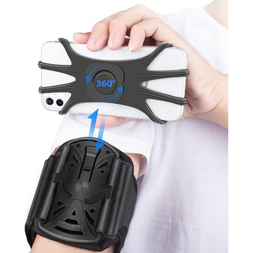 Mdy-Brassard Sport Pour Téléphone, Brassard De Sport Amovible À 360°, Pour Iphone 16/15/14/13/12/11/X Xr Xs/8/7/6 Plus, Détachable Pour Android, Tous Les Téléphones 4''-6.5''