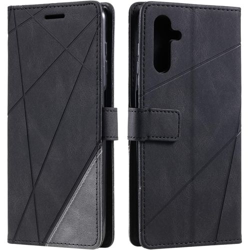 Kal-Coque Pour Samsung Galaxy A24 4g/5g, Rabat Portefeuille De Protection Cuir Pu Etui, Silicone Tpu Bumper Magnétique Housse, Flip Porte Cartes Avec Fonction Support Cover Antichoc Case (Le Noir)