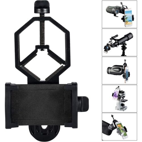 KALANKA-Smartphone Adaptateur Universel Digiscoping Adapter Rotatif 360° pour Jumelles, Monoculaire, Longue-Vue, Trépied, Microscope et Télescope Astronomique, pour iPhone, Samsung, Moto, OnePlus
