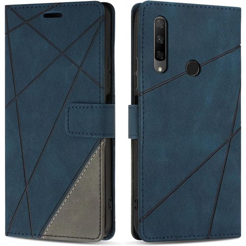Kal-Coque Pour Honor 9x, Protection Housse Etui En Cuir Pu Portefeuille Avec Emplacements Cartes Et Fonction Support Pour Honor 9x, Bleu