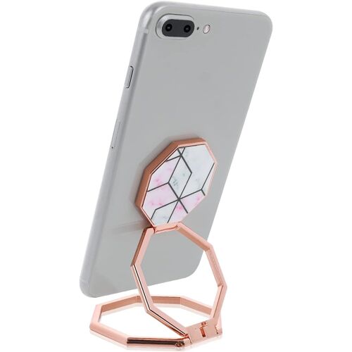 Anneau De Support Pour Téléphone Portable, Rotation À 360 ° En Métal, Support Pliable Pour Téléphone Portable, Compatible Avec La Plupart Des Smartphones (Marbre Rose Rouge)[PPJ00069]