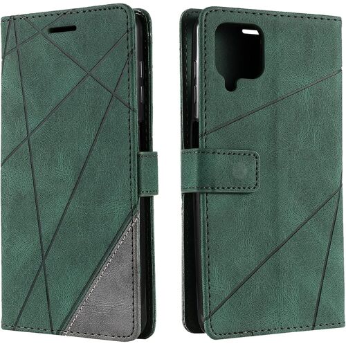 SJZG-Coque Pour Samsung Galaxy A13 5G, Rabat Portefeuille De Protection Cuir Pu Etui, Slim Silicone Tpu Bumper Magnétique Housse, Flip Porte Cartes Avec Fonction Support Cover Antichoc Case (Vert)