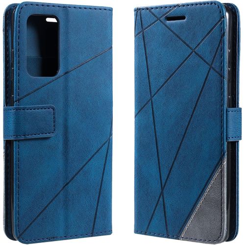 Kal-Coque Pour Samsung Galaxy A52 5g, Rabat Portefeuille De Protection Cuir Pu Etui, Slim Silicone Tpu Bumper Magnétique Housse, Flip Porte Cartes Avec Fonction Support Cover Antichoc Case (Bleu)