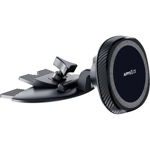 Tqcp-Support Téléphone Voiture Lecteur Cd Mag-Safe, Support Smartphone Voiture Fente Cd Mag-Safe Avec Rotation À 360° Pour Iphone Samsung