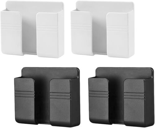 CMJAAGUR-4 Pièces Support Telecommande Mural, Support Mural Autocollant, Boîte De Rangement Adhésive Pour Télécommande, Téléphone Portable, Chargeur, Support Mural Universel[M1215]
