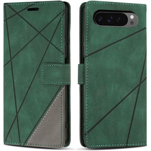 KAL-Coque Pour Google Pixel 9 Pro/Google Pixel 9, Protection Housse Etui En Cuir Pu Portefeuille Avec Emplacements Cartes Et Fonction Support Pour Google Pixel 9 / Google Pixel 9 Pro, Vert
