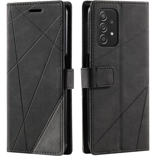 SJZG-Coque Pour Samsung Galaxy A23 4G/F23/M23, Rabat Portefeuille De Protection Cuir Pu Etui, Silicone Tpu Bumper Magnétique Housse, Flip Porte Cartes Avec Fonction Support Cover Case (Noir)