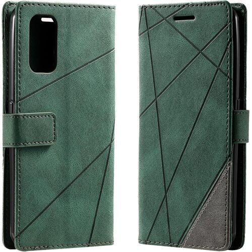 SJZG-Coque Pour Samsung Galaxy A33 5G, Rabat Portefeuille De Protection Cuir Pu Etui, Silicone Tpu Bumper Magnétique Housse, Flip Porte Cartes Avec Fonction Support Cover Case (Vert)