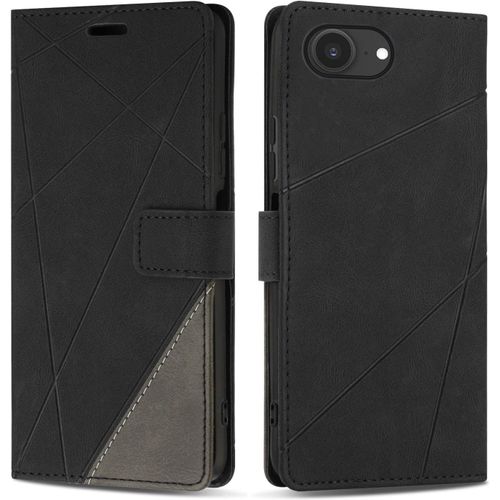 Kal-Coque Pour Iphone 16e / Iphone Se4, Protection Housse Etui En Cuir Pu Portefeuille Avec Emplacements Cartes Et Fonction Support Pour Iphone 16e / Iphone Se4, Noir