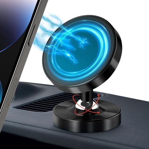 Kal-2024 Support Telephone Voiture Aimanté 2 Pièces, 4 N52 Aimants Puissants Support Voiture Universel, Double 360 Degrés Rotation Support Phone Pour Iphone Samsung, Huawei Android Smartphone
