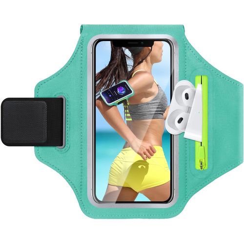 Kalanka-Brassard De Sport Avec Poche Écouteur, Brassard Telephone Sport Porte Telephone Course A Pied Sport Pour Téléphone Portable Razobws Pour Iphone 15/14 Pour Jogging Cyclisme Randonnée (Bleu)