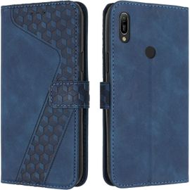 KAL-Coque Pour Huawei Y6 2019/Honor 8A/Y6 Prime 2019, Etui Protection Housse Premium En Cuir Pu Portefeuille Étui Téléphone [Fermoir Magnétique] [Fentes Pour Cartes] Flip Case¿Bleu