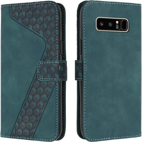 Kal-Coque Pour Samsung Galaxy Note 8, Étui Housse Protection En Cuir Pu [Pochette De Portefeuille] [Magnétique], Antichoc Etui À Rabat Pour Samsung Note 8 (Vert)