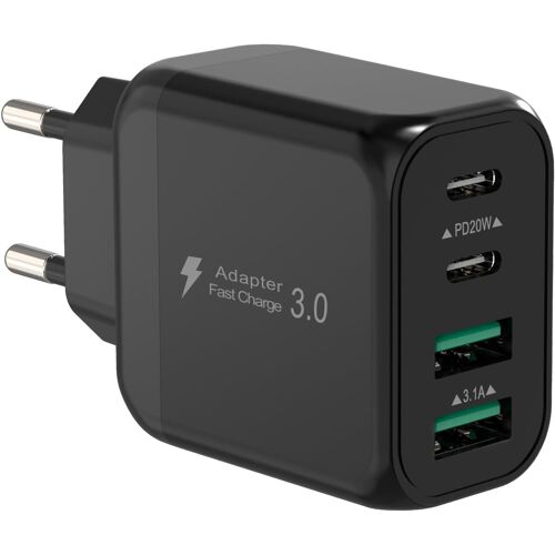 40w Usb C Fast Charger, 4 Ports 2usb C& 2usb A Pd+Qc Power Socket Ac Fast Charger For Iphone 15 Pro Max/14/13/12/11 Plus, Pad Pro Air Mini, Samsung S24 Ultra Type C Adapter