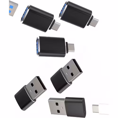 TRAHOO-Adaptateur USB C vers USB A (Lot de 6) OTG Prise Connecteur Type-c Cable Secteur Chargeur Convertisseur pour IPhone15 Pro Max Plus Ipad pour Apple Mac Macbook Tablette Accessoire pour Samsung