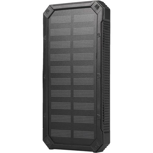 Ayu-Solar Power Bank 20000mah, Double Chargeur Portable Usb, Charge Rapide, Panneau Solaire, Téléphone Mobile Compatible, Voyage, Urgence Et Extérieur, Kit De Bricolage (Black)