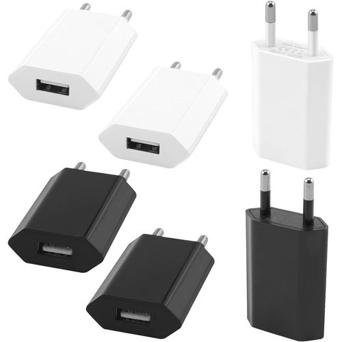 Lot De 6 Fiches De Chargeur Usb,Adaptateur Usb 5 V/1 A,Prise Pour Câble De Charge,Bloc D'alimentation 5 W Avec Faible Consommation D'énergie Pour Banques D'alimentation,Casque Bluetooth,Petit
