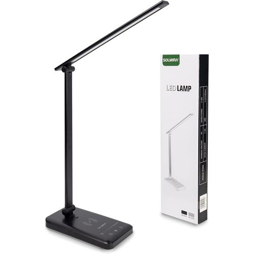 Ayu-Lampe De Bureau Avec Chargeur À Induction, 42 Led, Noire, Certificat Ce Et Rohs