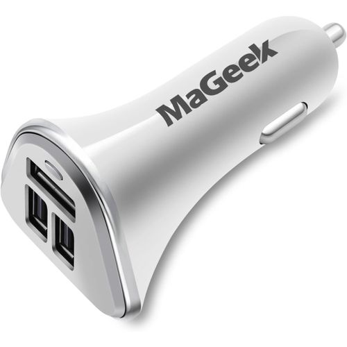 6.8a / 34w 3-Port Chargeur De Voiture Avec Unicharge Technology Pour Iphone 7/7 Plus, 6/6 Plus, Ipad Air 2 / Mini 3, Samsung Galaxy S6 / S6 Edge Et Gps (Blanc)