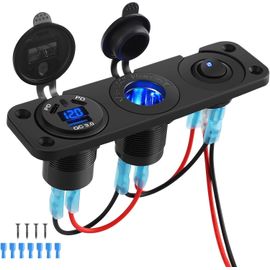 Double Prise Allume Cigare 12V, Double Allume Cigare, 2.4A+QC3.0+PD