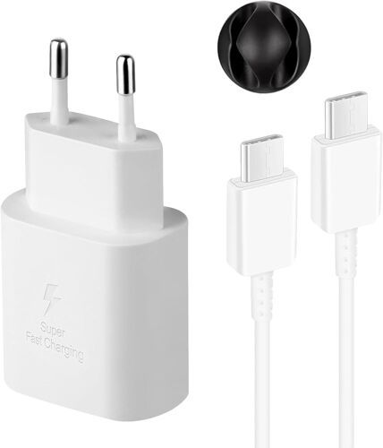 KALANKA-Chargeur Super Rapide de Type C, Chargeur Rapide 25W avec Câble 1,5 m pour Samsung Galaxy S25/S24/S23/S22/S21 Ultra/S25+/S24+/S20 FE/S10/S9/S8/A15/A20/A33/A40/A53/A55/A71/Note 20/10/9/8/Z Fol