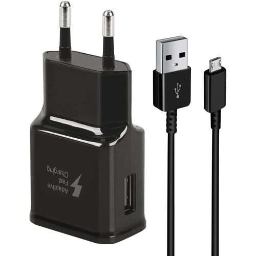 JGD-Chargeur USB Rapide Adaptateur avec Câble de Charge Rapide Micro USB 1,5 m pour Samsung Galaxy S7/S6/S2 S3/S4/S5 Edge/J3/J7/Note 5/Note 4, LG Stylo 2 3 Plus, Moto G5/E6/E5/E4