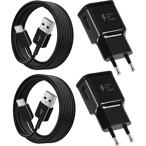 2-Pack Chargeur Rapide et Câble USB Type C pour Samsung Galaxy A15 A14 A13 A04s A05s A71 A55 A54 A53 A42 A35 A34 A33 A25 A23 M53 M34 M13 S8 S9 S10 S20 S21 Plus,Chargeur USB C Tablette Telephone