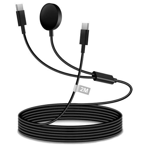 2 In 1 2m Charger Watch For Samsung Galaxy Watch Ultra/Watch 7/Watch 6/6 Classic/6 Pro/Watch 5/5 Pro/4/3/Active 2,Smartwatch Charger Cable With Usb C Cable For Samsung Galaxy S25 S24 S23 S22 S21