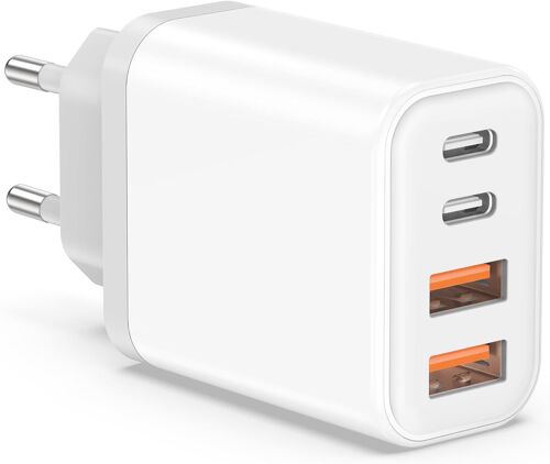 Chargeur Usb C Rapide - 45W Usbc Multi Prise Replacement For Iphone 16 15 14 13 12 11 Pro Max Se 2020 Xs Xr X 8 Plus, Pad, 4-Port Chargeur Rapide Type C Secteur Adaptateur Mural Alimentation[Z465]