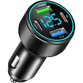4In1 175W Multi Prise Allume Cigare Usb C Chargeur Voiture,Prise Usb C+Double Prise Usb Et Prise