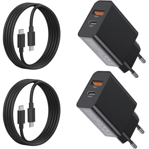 Njmks-2pack 45w Usb C Chargeur Pour Samsung Galaxy A56 5g/A16 A26 A36/S25 Ultra/S24 Ultra/A25 A55 A35 A54 A53 A34/S23 Fe/S22/Z Fold 5 6/Z Filp/S22 A14 A13 Iphone 15 16 Rapide Type C Prise Secteur Et