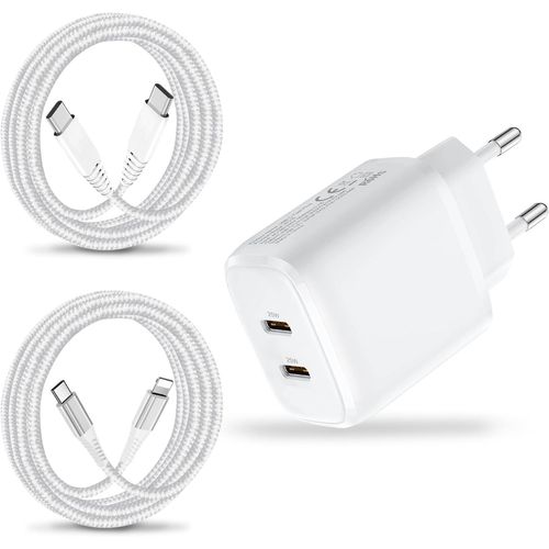 25W Chargeur Rapide Pour Apple Ipad Pro 12.9 11 10.2 9.7,Ipad Air 2 3 4 5,Ipad 2020 2021 2022 2024,Ipad Mini 2 3/4/5/6,Iphone15 16 14 13 12 Pro Max,Macbook Pro Usb C Prise Secteur Adaptateur Et Câbl