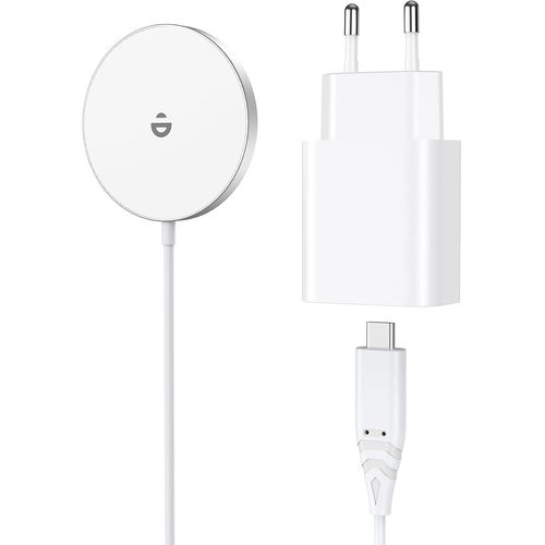 Chargeur À Induction Rapide Compatible Avec Mag-Safe Avec Adaptateur De Courant 20 W Type Usb-C,Magnétique Sans Fil Chargeur Pour Iphone 16/15/14/13/12 Series Et