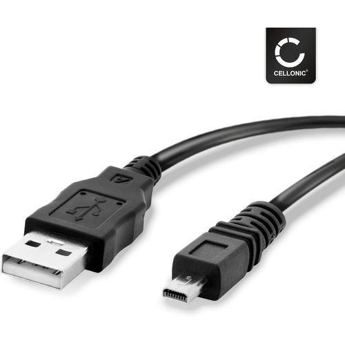 2X Câble USB 2.0 Transfert données pour Appareil Olympus SZ-15,X-43,FE-320 FE-330 FE-340 FE-47 FE-280 FE-230,VR-360 VR-350 Cable Charge et Data 1.5m PVC Noir,Cordon caméra