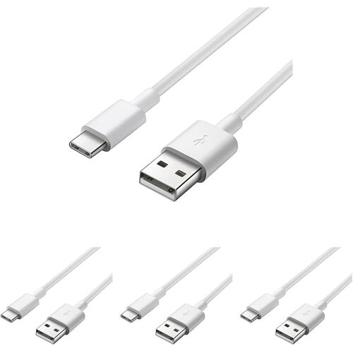 Kal-Câble De Connexion Usb-C Pour Usb A, Usb 2.0, Câble De Transmission De Données Jusqu'à 480 Mbit/S, Charge Rapide Jusqu'à 3 A, Blanc, Longueur 1 M (Lot De 4)