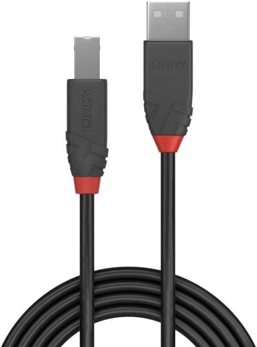 Câble USB vers USB 2.0 A/B, Anthra Line 5 Mètre, Câble avec Transfert de Données de 480Mbps| Compatible avec TV, Monitor, Tablet, Laptop, Camera | 10 Ans de Garantie