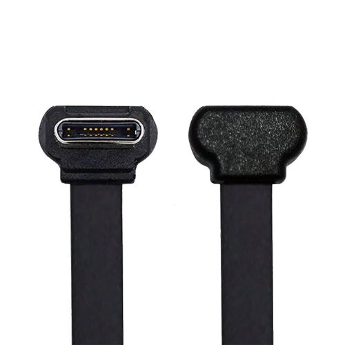 Câble De Données Usb 2.0 Court De 2,76 Pouces, Ultra Fin, Plat, Usb-C Type C Vers Usb-C Mâle Coudé 65 W, Charge Rapide Pour Ordinateur Portable, Tablette, Téléphone[X1789]