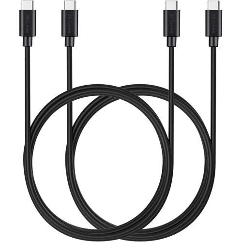 (Lot de 2, 1,8m Câbles USB Type C vers USB Type C 2.0 Extra Long de Données et Charge pour Samsung Galaxy S8, S8 Plus, new MacBook, Nintendo Switch, Google Pixel, Nexus 6P (Noir)
