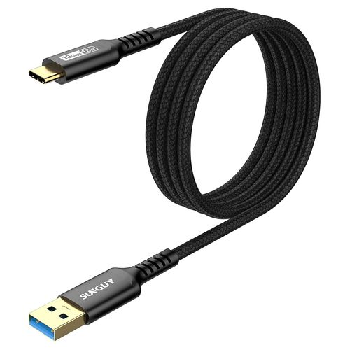 Câble USB C, 1,5m Câble USB A vers C 10 Gbps Câble en nylon tressé de Compatible avec iPhone 16/15 Pro Max, Galaxy S24 S23 S22, Android Auto-Noir