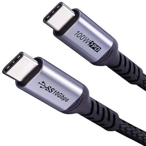 JGD-Câble USB C à USB C court de 50 cm 2 paquets, 3.1 Gen 2 10 Gbps 100W 4K USB C câble de charge rapide pour la transmission de données vidéo à grande vitesse, compatible Samsung Galaxy, affichage