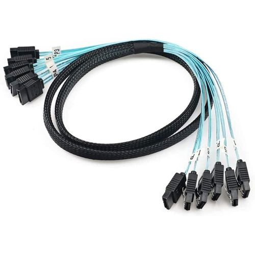 CableDeconn Lot de 6 câbles SATA haute vitesse 6 Gbit/s pour serveur 0,5 m