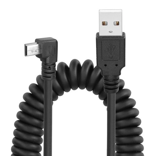 Câble mini USB torsadé,USB 2.0 vers câble mini B 90 degrés Câble de synchronisation et de chargement de données pour imprimante appareil photo souris téléphone(Droit vers la gauche)