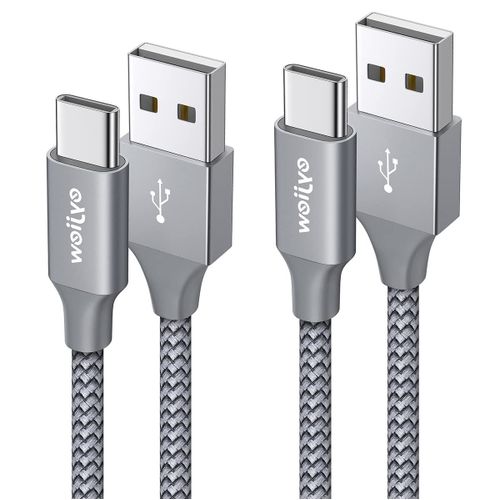 TRAHOO-Câble Carplay USB A vers USB C 1M pour iPhone 17 16 15, 2Pack 1M Câble Carplay USB vers USBC Charge rapide Cordon, Cable tressé Voiture pour iPhone 17/17 air/17 pro max /16 15 Pro Max/iPad Pro