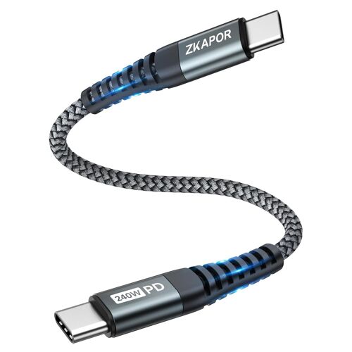 Câble Usb C Vers Usb C Court 30Cm, Chargeur Type C 240W Charge Rapide Pd 3.1 Câble Type C 100W Pour Iphone 15/15 Pro Max, Samsung Galaxy S23 /S22, Pad Pro, Air, Huawei P40 /Mate 60[Cable08848]