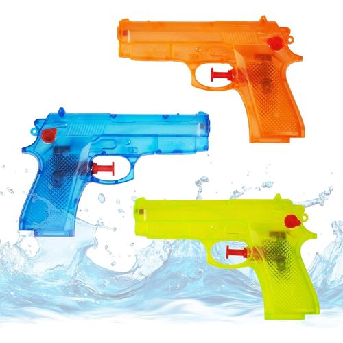 Ayu-Lot De 3 Pistolets À Eau Multicolores De 15 Cm - Très Grande Portée - Petit Mini Pistolet Pulvérisateur - Pistolet À Eau Pour Enfants