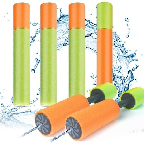 Kal-Pistolet À Eau, 6 Pièces Pistolet À Eau En Mousse Enfant Mousse De Pistolet À Eau Colorée Longue Portée Pistolets Water Blaster Mousse Pour Enfants, Adulte, Piscine, Jardin, Plage, Fête