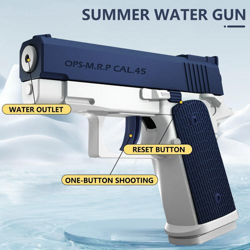 2 Pièces Pistolets À Eau, Petit Pistolet À Eau Pistolet Jouet, Ouet Pistolet A Eau Pour Enfants, Pistolet A Eau En Plastique, Parfait Pour Les Vacances, La Plage Ou La Piscine (Bleu+Bleu)