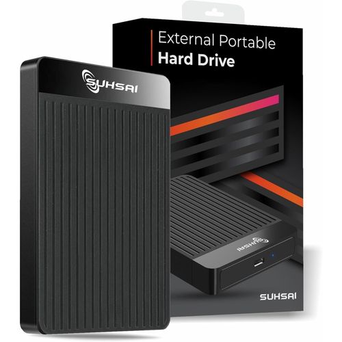 Disque Dur Externe Portable de Type C 2,5"" Sauvegarde/Stockage, Disque Dur HDD Fin 500 Go Compatible avec MacBook, PC, Ordinateur Portable, Ordinateur de Bureau, Chromebook (Noir)